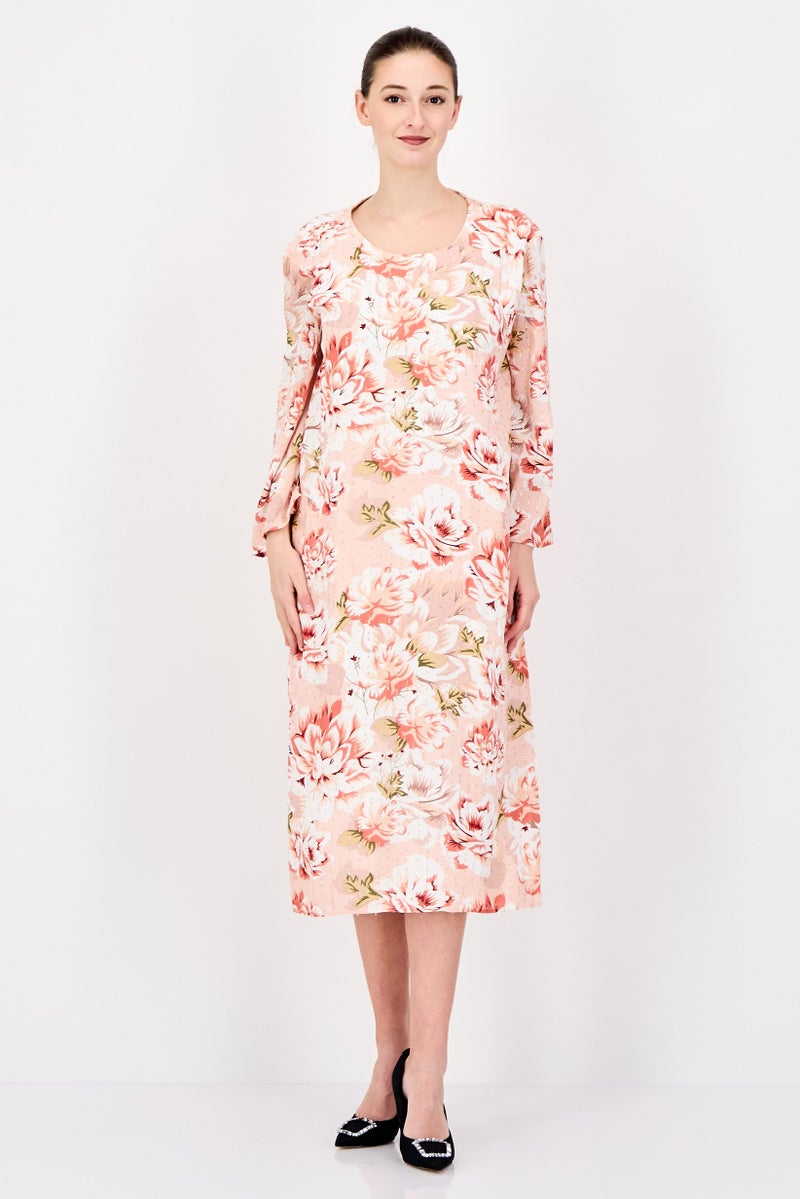 Kathy Ireland Women Floral Print Midi Dress, Multicolor - Image 1